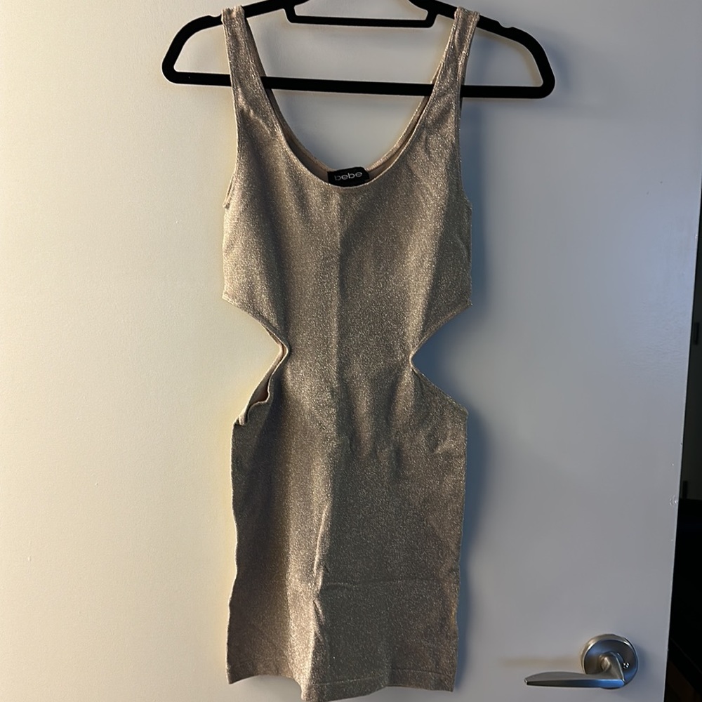 bebe Champagne Cutout Dress - Picture 4 of 8